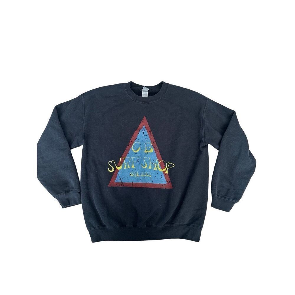 Gildan CB Surf Shop Pullover Crewneck Sweatshirt Graphic Sweater Unisex Size M